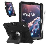 FINTIE Case for iPad Air 11 inch (2025/2024) M3/M2 [NOT for 2025 iPad 11 A16], Fully-Body Rugged Heavy Duty Shockproof Protective Case with Built-in Stand for Kids Boys & Girls, Black
