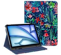 FINTIE Case for iPad Air 11 inch (2024) M2, iPad Air 6th / 5th / 4th Generation (2024/2022/2022) - [Multi-Angle Viewing] Folio Stand Protective Cover with Pencil Holder & Pocket, Jungle Night