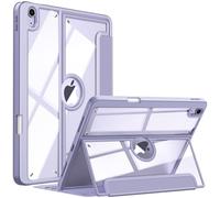 FINTIE Case for iPad Air 11-inch M3/M2 (2025/2024), iPad Air 5th/4th Generation (2022-2022) - Multiple Angles Viewing Shockproof Clear Cover with Pencil Holder, Lilac Purple
