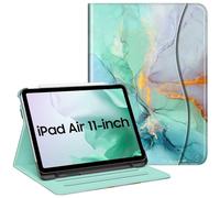 FINTIE Case for iPad Air 11 Inch (2025/2024) M3/M2, iPad Air 5th / 4th Generation (2022/2020) - [Multi-Angle Viewing] Folio Stand Protective Cover with Pencil Holder & Pocket, Emerald Marble
