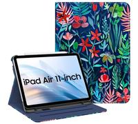 FINTIE Case for iPad Air 11 Inch M4 (2026)/M3 (2025)/M2 (2024), iPad Air 5th Generation (2022) 10.9 Inch - [Multi-Angle ] Folio Stand Protective Cover with Pencil Holder & Pocket, Jungle Night