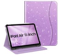 FINTIE Case for iPad Air 11 Inch M4 (2026)/M3 (2025)/M2 (2024), iPad Air 5th Generation (2022) 10.9 Inch - [Multi-Angle ] Folio Stand Protective Cover with Pencil Holder & Pocket, Glittering Purple