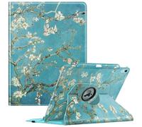 Fintie Case for iPad Air 13 Inch 2024 (Models: A2898/A2899/A2900) with Pencil Holder - Protective Cover with 360 Degree Rotating Stand and Auto Sleep/Wake Function, Almond Blossom