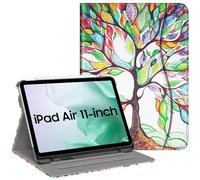 FINTIE Case for iPad Air 4th Generation 10.9 Inch 2020 with Pencil Holder, Multi-Angle Viewing Folio Smart Stand Cover with Pocket, Auto Sleep/Wake, (Love Tree)