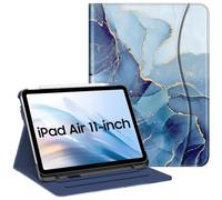 Fintie Case for iPad Air 5th Generation (2022) / iPad Air 4th Generation (2020) 10.9 Inch, Multi-Angle Viewing Protective Cover with Pencil Holder & Pocket, Auto Sleep/Wake, Ocean Marble