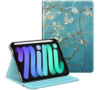 FINTIE Case for iPad Mini 7 (2024, A17 Pro) / iPad Mini 6 (2021) 8.3 Inch, [Multi-Angle] Viewing Folio Smart Stand Cover with Pencil Holder & Pocket, Blossom