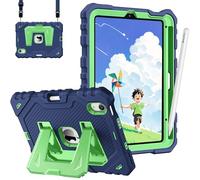 Fintie Case for iPad mini 7 (A17 Pro, 7th Generation) 2024 / iPad mini 6 (6th Gen) 8.3 Inch, Fully-Body Rugged Heavy Duty Shockproof Protective Case with Kickstand for Kids (Navy/Green)
