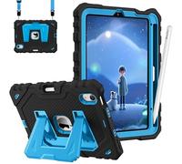 Fintie Case for iPad mini 7 (A17 Pro, 7th Generation) 2024 / iPad mini 6 (6th Gen) 8.3 Inch, Fully-Body Rugged Heavy Duty Shockproof Protective Case with Kickstand for Kids (Black/Blue)