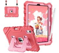 Fintie Case for iPad mini 7 (A17 Pro, 7th Generation) 2024 / iPad mini 6 (6th Gen) 8.3 Inch, Fully-Body Rugged Heavy Duty Shockproof Protective Case with Kickstand for Kids (Pink)