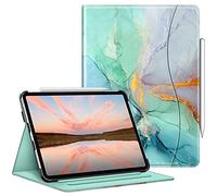 FINTIE Case for iPad Pro (11-inch, 2022-2018) [Not for 2025 iPad 11] - Multi Angle Folio Cover with Pencil Holder & Pocket, Auto Wake/Sleep, Emerald Marble