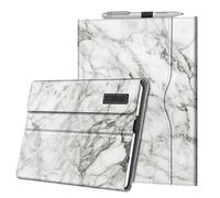Fintie Case for Microsoft Surface Go 4/3/2/Surface Go 10 Inch Tablet - Multi-View Angle Faux Leather Protective Case with Document Slots, Type Cover Compatible, Marble White