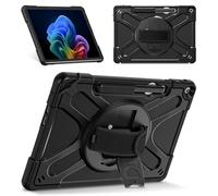 Fintie Case for Microsoft Surface Pro 12 Inch 1st Edition (2025), 360° Rotating Stand and Hand Strap, Robust Heavy Duty Shockproof Rugged Protective Case, Black