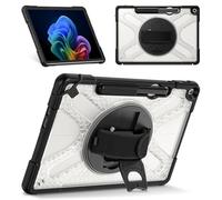 Fintie Case for Microsoft Surface Pro 12 Inch 1st Edition (2025), 360° Rotating Stand and Hand Strap, Robust Heavy Duty Shockproof Robust Protective Case, Transparent