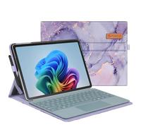FINTIE Case for Microsoft Surface Pro 12 Inch 1st Edition (2025), Multiple Angle Viewing Portfolio Business Cover with Pocket & Stylus Holder, Compatible with Type Cover Keyboard, Lilac Marble