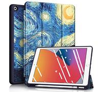 FINTIE Case for New iPad 10.2" 8th Generation 2020 / 7th Generation 2019, Soft TPU Protective Back Cover, SlimShell Lightweight Smart Stand Case, Auto Wake/Sleep, Starry Night