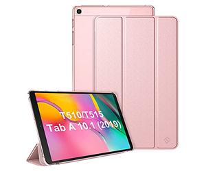 FINTIE Case for Samsung Galaxy Tab A 10.1 2019 T510 / T515 - Lightweight SlimShell with Translucent Frosted Stand Back Cover for Samsung Galaxy Tab A 10.1-inch Tablet 2019 Release, Rose Gold