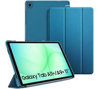 Fintie Case for Samsung Galaxy Tab A11+ Plus 11 Inch 2025/ A9+ Plus 2023, Translucent Frosted Hard PC Back Cover with Tri-fold Stand - Slim, Lightweight & Auto Wake/Sleep, Navy