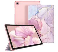 FINTIE Case for Samsung Galaxy Tab A11+ Plus 2025/ A9+ Plus 11 inch 2023, Model (SM- X230/ 236B/ X210/ X216/ X218), Lightweight Translucent Frosted Back Cover, Marble Pink