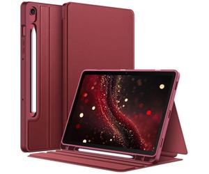 FINTIE Case for Samsung Galaxy Tab S10 Lite/ S10 FE 2025/ S9 FE 10.9 Inch/ S9 11 Inch with S Pen Holder, Slim Shield Multiple Angle Stand with Soft TPU Back Shell Cover, Wine