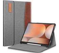 Fintie Case for Samsung Galaxy Tab S10 Plus 2024/ S9 FE Plus 5G 12.4 Inch 2023 with Built-in S Pen Holder, Multiple Angle Portfolio Business Cover with Pocket Auto Sleep/Wake, Gray/Brown