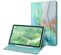 FINTIE Case for Samsung Galaxy Tab S6 Lite 10.4 Inch 2024/2022/ 2020 with S Pen Holder, Multi-Angle Viewing Soft TPU Back Cover with Pocket Auto Wake/Sleep, Z-Emerald Marble
