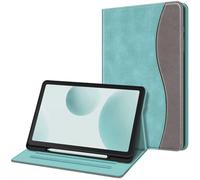 FINTIE Case for Samsung Galaxy Tab S6 Lite 10.4 Inch 2024/2022/ 2020 with S Pen Holder, Multi-Angle Viewing Soft TPU Back Cover with Pocket Auto Wake/Sleep, Denim Turquoise