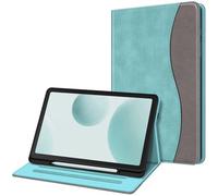 FINTIE Case for Samsung Galaxy Tab S6 Lite 10.4 Inch 2024/2022/ 2020 with S Pen Holder, Multi-Angle Viewing Soft TPU Back Cover with Pocket Auto Wake/Sleep, Denim Turquoise