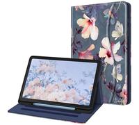 FINTIE Case for Samsung Galaxy Tab S6 Lite 10.4 Inch 2024/2022/ 2020 with S Pen Holder, Multi-Angle Viewing Soft TPU Back Cover with Pocket Auto Wake/Sleep, Z-Blooming Hibiscus