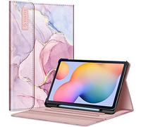 Fintie Case for Samsung Galaxy Tab S6 Lite 10.4 Inch 2024/2022/2020 with S Pen Holder, Multiple Angle Portfolio Cover with Pocket Auto Sleep/Wake, Dreamy Marble