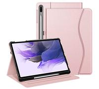 FINTIE Case for Samsung Galaxy Tab S7 FE 2021 / S7 Plus 2020 / S8 Plus 2022/12.4 inch Tablet with S Pen Holder, Multi-Angle Viewing Stand Cover with Pocket, Auto Sleep Wake, Rose Gold