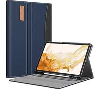 Fintie Case for Samsung Galaxy Tab S8 Plus 2022/S7 FE 2021/S7 Plus 2020 12.4 Inch, Multi-Angle Viewing Folio Protective Case with S Pen Holder, Document Slots, Car Sleep/Wake, Navy Blue