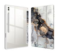 FINTIE Case for Samsung Galaxy Tab S8 Ultra 14.6 inch 2022 (Model SM-X900/X906) with S Pen Holder, Multi-Angle Viewing Rugged Soft TPU Back Cover with Auto Sleep/Wake, Cloudy Marble