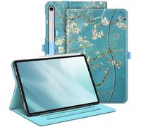 FINTIE Case for Samsung Galaxy Tab S9 FE 5G 10.9 Inch/Galaxy Tab S9 11 Inch 2023, Multi-Angle Viewing Protective Cover with Pocket, Auto Sleep/Wake, Blossom
