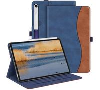 Fintie Case for Samsung Galaxy Tab S9 FE 5G 10.9 Inch/Galaxy Tab S9 11 Inch 2023, Multi-Angle Viewing Protective Cover with Pocket, Auto Sleep/Wake, Denim Blue/Brown