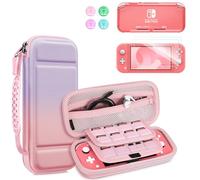 Fintie Case for Switch Lite, 8 in 1 Switch Lite Accessories Bundle with Carrying Case, Soft TPU Clear Cover, Screen Protector, Joy-Con Thumb Grips, Fantasy Ombre