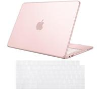 FINTIE Case & Keyboard Cover Set for MacBook Neo 13-inch A3404 with A18 Pro Chip 2026, Ultra Slim Anti-Yellowing Transparent Hard Shell Protective Cover for MacBook Neo 13", Frost Blush