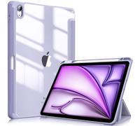 FINTIE Hybrid Case for iPad Air 11 Inch M4 (2026)/M3 (2025)/M2 (2024), iPad Air 5th/4th Generation (2022/2020) 10.9 Inch - Shockproof Slim Clear Acrylic Cover with Pencil Holder, Lilac Purple