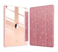Fintie Clear Case for iPad Air 3rd Generation 2019 / iPad Pro 10.5" 2017 | Slim Hybrid, Shockproof Hard PC Back Cover, Pencil Holder, Viewing & Typing Angles, Auto Sleep/Wake, Glittering Rose Gold