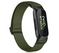Fintie Elastic Bands Compatible with Fitbit Inspire 3, Adjustable Stretchy Nylon Loop Band Breathable Replacement Strap Accessory Wristband, Olive