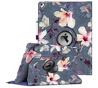 FINTIE EPAG087 Rotating Case for iPad Pro 12.9-inch 2017/2015 (Old Model, 2nd & 1st Generation), 360 Degree Swiveling Stand Protective Back Cover, Supports Auto Wake/Sleep, Blooming Hibiscus