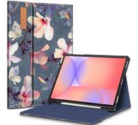 FINTIE Fintie Case for Samsung Galaxy Tab S9 FE 10.9 Inch/Galaxy Tab S9 11 Inch 2023 with Built-in S Pen Holder, Multiple Angle Portfolio Business Cover with Pocket Auto Sleep/Wake, Blooming Hibiscus