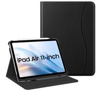 FINTIE Folio Case for iPad Air 11 Inch & iPad Air 5th/4th Generation 10.9" | Multi-Angle Viewing Protective Cover with Pencil Holder & Pocket, Corner Protection, Auto Wake/Sleep, Black