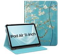 FINTIE Folio Case for iPad Air 11 Inch & iPad Air 5th/4th Generation 10.9" | Multi-Angle Viewing Protective Cover with Pencil Holder & Pocket, Corner Protection, Auto Wake/Sleep, Blossom