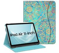 FINTIE Folio Case for iPad Air 11 Inch & iPad Air 5th/4th Generation 10.9" | Multi-Angle Viewing Protective Cover with Pencil Holder & Pocket, Corner Protection, Auto Wake/Sleep, Shades of Blue