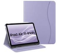 FINTIE Folio Case for iPad Air 11 Inch & iPad Air 5th/4th Generation 10.9" | Multi-Angle Viewing Protective Cover with Pencil Holder & Pocket, Corner Protection, Auto Wake/Sleep, Lilac Purple