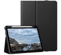 Fintie Folio Case for iPad Air 11-inch M3 (2025) / M2 (2024), iPad Air 5th (2022) / 4th Generation (2020) 10.9 Inch - Premium Vegan Leather Smart Stand Back Cover with Pencil Holder, Black