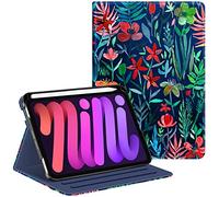 Fintie Folio Case for iPad Mini 6 2021, Multi-Angle Smart Stand Cover w/Pencil Holder & Pocket, Auto Sleep/Wake for iPad Mini 6th Generation 8.3 Inch, Jungle Night