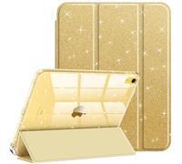 FINTIE Glitter Case for iPad A16 11th Gen 11 Inch and 10th Gen 10.9 Inch | [Built-in Pencil Holder] Sparkly Cover with Shiny Back Shell, Auto Wake/Sleep, Gold