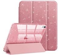 FINTIE Glitter Case for iPad A16 11th Gen 11 Inch and 10th Gen 10.9 Inch | [Built-in Pencil Holder] Sparkly Cover with Shiny Back Shell, Auto Wake/Sleep, Rose Gold