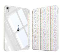 FINTIE Glitter Case for iPad (A16) 11th Generation 11 Inch (2025), iPad 10th Generation 10.9 Inch (2022) - [Built-in Pencil Holder] Sparkly Cover with Shiny Back Shell, Auto Wake/Sleep, White Leopard